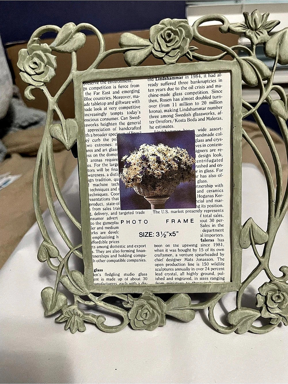 Floral Photo Frame Green